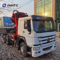HOWO 6x4 371hp traktör kamyon başbakan ile 12ton katlanır kollu vinç bomlu kamyon