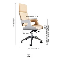 Chaise de bureau ergonomique en cuir à dossier moyen, design moderne avec fonction de levage