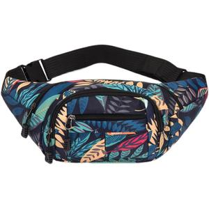 Vente en gros Sac-<span class=keywords><strong>ceinture</strong></span> unisexe grande capacité imprimé feuilles pour hommes Sacs <span class=keywords><strong>banane</strong></span> de voyage en toile décontractés - Product Image 3