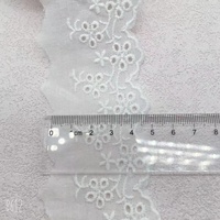 Vente en gros de dentelle à œillets blanche 100% coton de 5 cm, dentelle festonnée pour robe d'enfant, vêtements, textile de maison, accessoires de couture