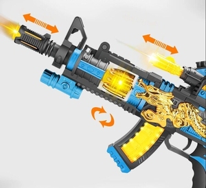 Pistolet jouet <span class=keywords><strong>pour</strong></span> enfant, avec son, lumière, musique, sangle de transport, vibreur, laser, mitraillette électrique <span class=keywords><strong>pour</strong></span> bébé - Product Image 3