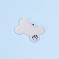 Pendentif personnalisé en forme d'os pour chien, gravure sur mesure, plaque nominative, logo personnalisé, médaille pour animal de compagnie en acier inoxydable, étiquettes d'identification