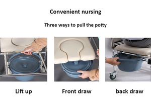 Hợp Kim Nhôm Y Tế <span class=keywords><strong>Commode</strong></span> Xe Lăn Bồn Tắm Dành Cho Người Khuyết Tật Ghế Vệ Sinh Có Bánh Xe - Product Image 4