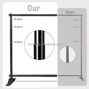 Stand spanduk latar belakang bundar teleskopik portabel untuk pameran dagang Promosi & tampilan grafik pemasaran pengiklanan - Product Image 6