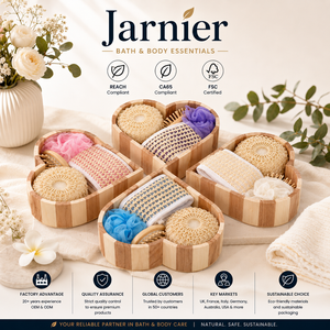 Ensemble cadeau de beauté et de spa promotionnel 5 pièces en bois, comprenant une brosse à ongles, une pierre ponce, une éponge de bain en sisal et un masseur - Product Image 2