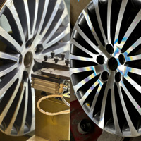Máquina cortadora de llanta de rueda de aleación CNC Estructura de torno de cama plana de rueda de corte de diamante de un solo husillo automático resistente