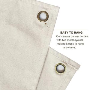 Kích Thước Tùy Chỉnh DIY Trống Vải Biểu Ngữ Đồng Bằng Tự Nhiên Vải Treo Tường Dấu Hiệu Biểu Ngữ - Product Image 2