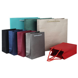 Bolsas de embalaje de joyería de lujo personalizadas Bolsas de papel de compras personalizadas con logotipo Bolsas de regalo personalizadas Embalaje pequeño con textura gruesa - Product Image 4