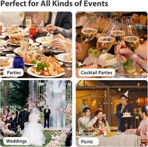 Copas <span class=keywords><strong>de</strong></span> Vino <span class=keywords><strong>de</strong></span> Plástico <span class=keywords><strong>Transparente</strong></span> Irrompibles, Flautas <span class=keywords><strong>de</strong></span> Champán Reutilizables, Copas <span class=keywords><strong>de</strong></span> Acrílico para Brindis, para Eventos y Decoración - Product Image 6