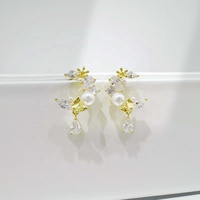 Boucles d'oreilles personnalisées en argent sterling 925 plaqué or 18 carats, motif lune et étoile, pour soirée, uniques, de luxe, hypoallergéniques, vintage, avec perles