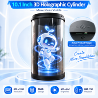 Affichage holographique d'exposition de 10,1 pouces, cylindre holographique 3D, tube holographique pour salle d'exposition, musée et salon professionnel