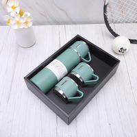 Juego de Caja de Regalo con Logotipo Personalizado al por Mayor, Botella de Agua Aislada al Vacío de Acero Inoxidable con Dos Tazas para Regalos Corporativos