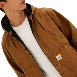 Vêtement de travail automobile Carhsaartt, manteau à capuche matelassé pour homme, vêtement de travail actif, col montant, fermeture éclair, hiver, <span class=keywords><strong>produit</strong></span> fini avec LOGO - Product Image 6