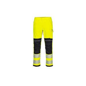 PORTWEST - FR406YBR44 PW3 FR Hi-Vis work <b>trousers</b> yellow/<b>black</b> - EAN 5036108396122 FLAME RESISTANT <b>WORKWEAR</b> - Product Image 1