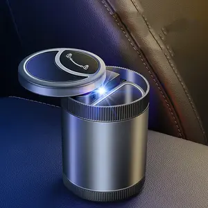 新款汽车烟灰缸智能自动感应除臭发光二极管蓝光便携式时尚美观汽车内饰配件