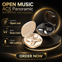 Écouteurs sans fil de luxe à oreille ouverte TWS avec audio panoramique et étui de charge
