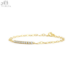Pulsera de diseño de cadena fina de alta calidad y a la moda, oro sólido de 18 quilates, diamante natural real, pulsera ajustable, regalo de cumpleaños para niñas - Product Image 2