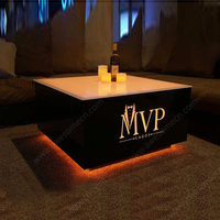 Table basse avec éclairage LED, table cube LED professionnelle, éclairage RGB de qualité commerciale, mobilier pour bar/boîte de nuit/KTV