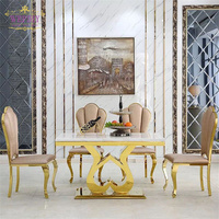 Table de réception en acier inoxydable pour mariés, événements, mariage, table longue antique pour banquet