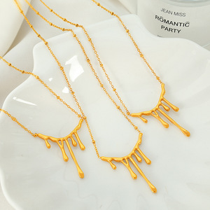 ยุโรปอเมริกันมินิมอลลิสต์ โกลด์ ทีอาร์ดรอปสร้อยคอผู้หญิงระดับไฮเอนด์โซ่กระดูกไหปลาร้าเครื่องประดับงานปาร์ตี้โลหะผสมสังกะสี XL29 - Product Image 1