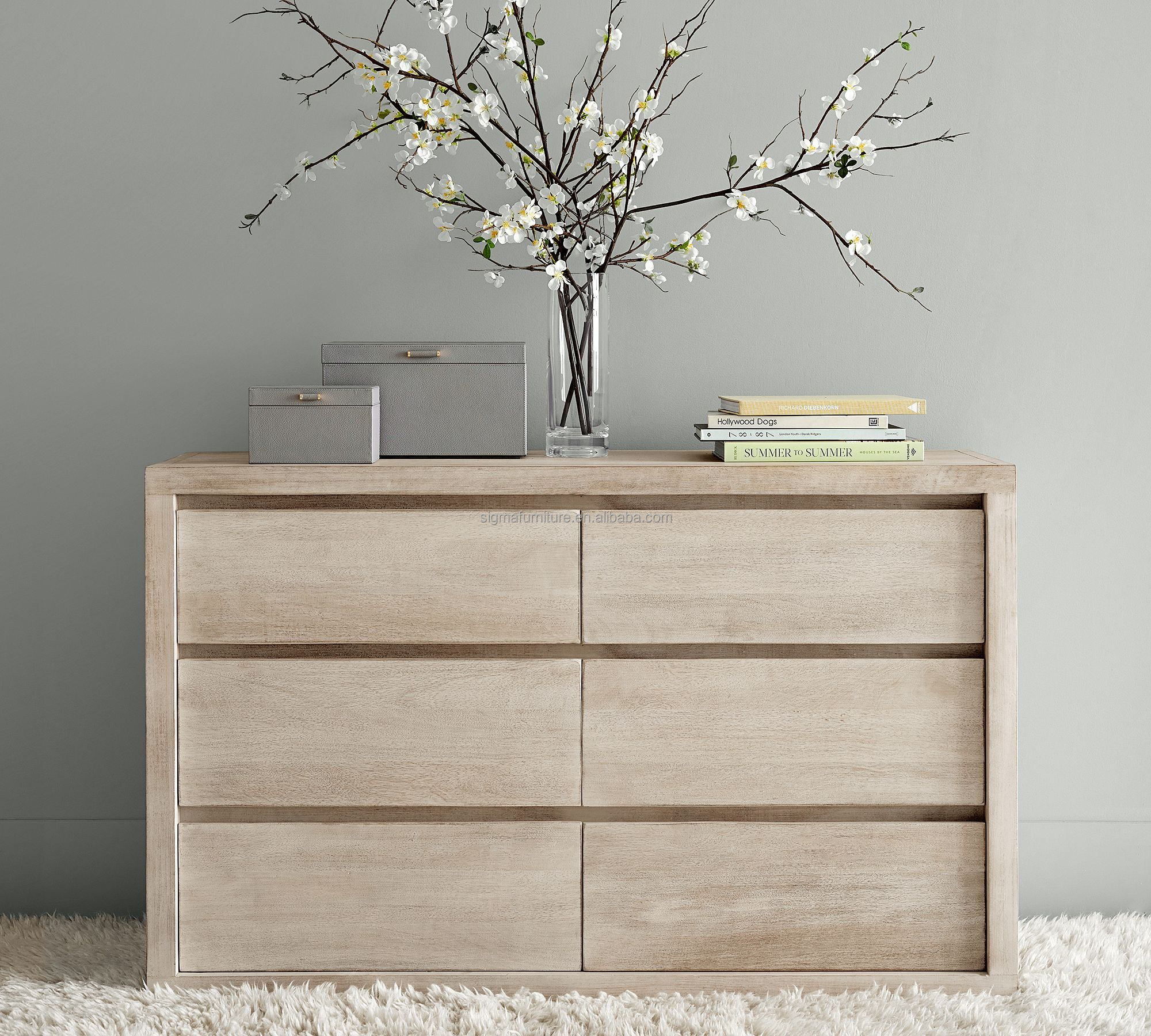 Luxury living room modern storage box closet wooden dresser 9-drawers cupboard for bedroom