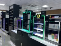 Présentoir de comptoir APEX pour cigarettes avec portes en acrylique transparent, éclairage LED, présentoir personnalisé pour magasin de tabac, présentoir de cigarettes pour caisse