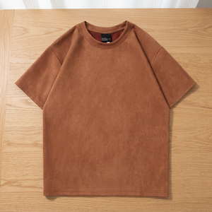 Camiseta de Hombre Casual, Holgada, de Punto, Color Sólido, Estilo Vintage, 100% Algodón, Manga Corta, Antiarrugas, de Secado Rápido - Product Image 3