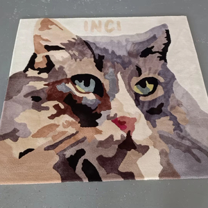 Tùy Chỉnh Thiết Kế Len Tay Tufted Thảm Cho Phòng Khách Và Khu Vực Màu Hồng Hình Dạng Không Thường Xuyên Thảm - Product Image 5