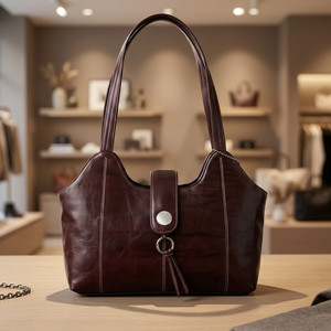 Bolso de Mano de Cuero Genuino para Mujer, Ligero, Impermeable, con Cierre de Cremallera, Capacidad 3L+, Suave, Ecológico, Duradero, Tipo Bandolera - Product Image 3