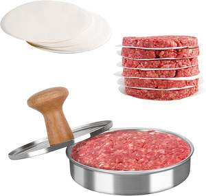 Prensa de hamburguesas de acero inoxidable, máquina <span class=keywords><strong>para</strong></span> hacer hamburguesas, prensa antiadherente <span class=keywords><strong>para</strong></span> asar, barbacoa, cocina, aplanamiento, <span class=keywords><strong>hamburguesa</strong></span> jugosa abrasadora - Product Image 2