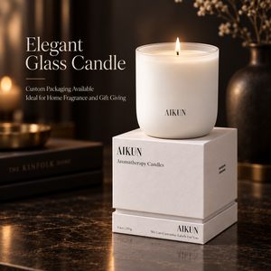 AIKUN - Vela Aromática de Cera de Soja Natural Ecológica de Lujo al por Mayor, con Etiqueta Personalizada en Frasco de Vidrio, para Aromatizar el Hogar - Product Image 1