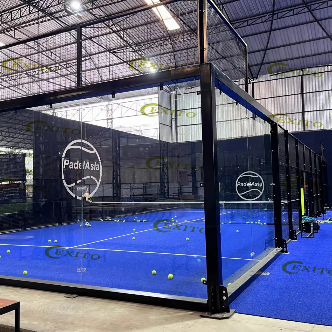 EXITO 2024 New Design Padel Court With Tent 10*20Size Panoramic Padel Tennis Court Outdoor Use