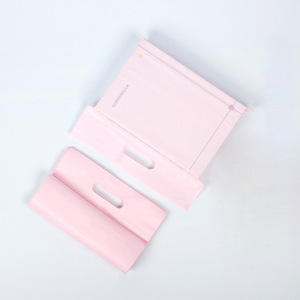 Bolsa de Correo de Polietileno Personalizada para Envíos de Ropa, Bolsa de Embalaje Translúcida de Plástico LDPE <span class=keywords><strong>HDPE</strong></span>, Bolsa de Correo Rosa con Asa - Product Image 2