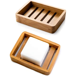 Dispenser di sapone da cucina in legno di bambù e supporto in spugna piatto vassoio <span class=keywords><strong>per</strong></span> bagno doccia lavabo lavello - Product Image 5