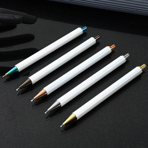 2024 pluma de tinta de <span class=keywords><strong>Gel</strong></span> de aceite de bala de sublimación blanca <span class=keywords><strong>en</strong></span> blanco de lujo DIY pluma de <span class=keywords><strong>Gel</strong></span> retráctil de acero inoxidable de Metal plateado con logotipo personalizado - Product Image 2