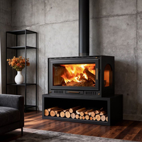 Insert de foyer en acier pour poêle à bois, haute efficacité, chauffage domestique intérieur pour l'hiver