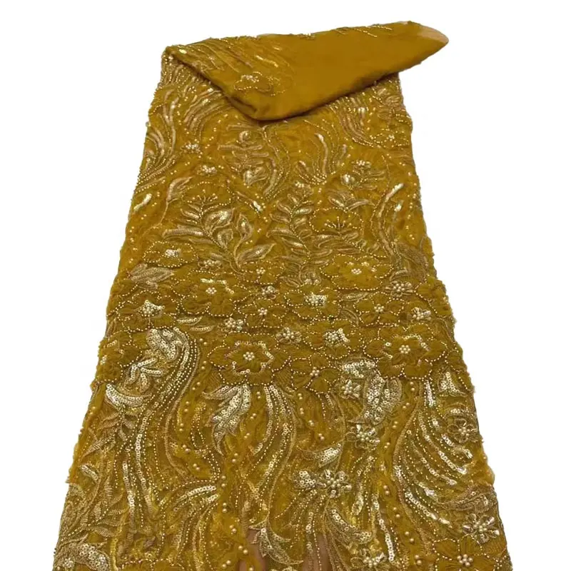 Tissu de Voile suisse de haute qualité tissu de dentelle de coton dentelle Bazin pour tissu de mariage nigérian