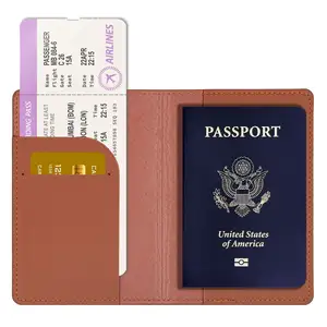 Estuche para pasaporte de cuero PU Bolsa para pasaporte tarjetero