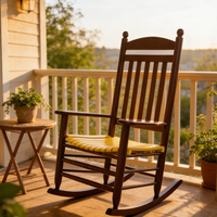 Fauteuil à bascule en bois de peuplier massif pour la maison, idéal pour les personnes âgées, pour la sieste, le salon, le balcon, la chambre, l'appartement, chaise de relaxation écologique