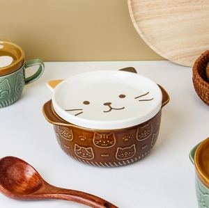 Bol à nouilles japonais Shiba Inu Bubble de dessin animé, bol domestique à double <span class=keywords><strong>oreille</strong></span> en céramique, grande capacité - Product Image 3