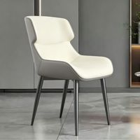 Chaises de salle à manger modernes et luxueuses en cuir PU, pieds en métal, dossier rembourré doux - Écologiques et ergonomiques pour la maison et l'hôtel