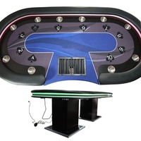 Table de Roulette de Casino de Luxe à LED 2023 de 94 Pouces avec 10 Sièges, Table de Blackjack et de Poker pour Club de Casino