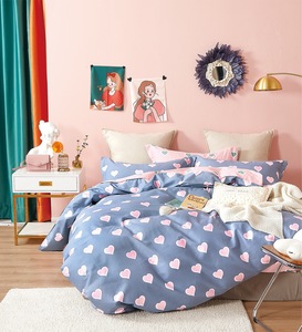 Bán Hot Trẻ Em Cotton Sateen <span class=keywords><strong>Satin</strong></span> Hồng Đáng Yêu Tim In Ấn Cô Gái Tuổi Teen Thiết Kế Bộ Đồ Giường <span class=keywords><strong>Set</strong></span> 3 Cái Quiltcover Bed <span class=keywords><strong>Sheet</strong></span> <span class=keywords><strong>Set</strong></span> - Product Image 2