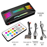 ARGB — contrôleur de refroidissement 2 pièces, PWM 5V, 3 broches, télécommande intelligente pour boîtier d'ordinateur, châssis radiateur
