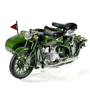 Modèle de moto vintage à trois roues à l'échelle 1/10, incontournable et tendance, avec side-car coulissant et son, pour collection de garçons - Product Image 5