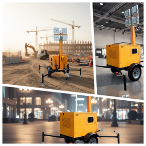 Tour d'éclairage hybride LED 4x200W avec générateur à démarrage automatique pour chantier à distance - Product Image 5