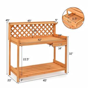 <span class=keywords><strong>Banc</strong></span> de jardinage <span class=keywords><strong>en</strong></span> <span class=keywords><strong>bois</strong></span> d'extérieur, table de travail pour la plantation dans le jardin, la cour ou la terrasse - Product Image 2