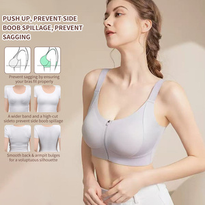 New Arrival Front Zipper Seamless Wireless Bra Shockproof Plus Size Lingerie For Women