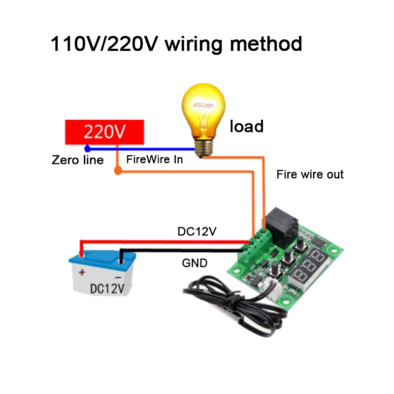 Dc 12v High Precision Digital Thermostat Temperature Switch Micro Miniature Temperature Control Board Xh-w1209(图4) Dc 12v High Precision Digital Thermostat Temperature Switch Micro Miniature Temperature Control Board Xh-w1209(图4)