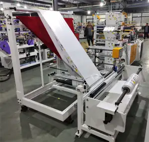 Máquina de fabricación de bolsas de sellado lateral de corte térmico CPP BOPP OPP con cinta autoadhesiva